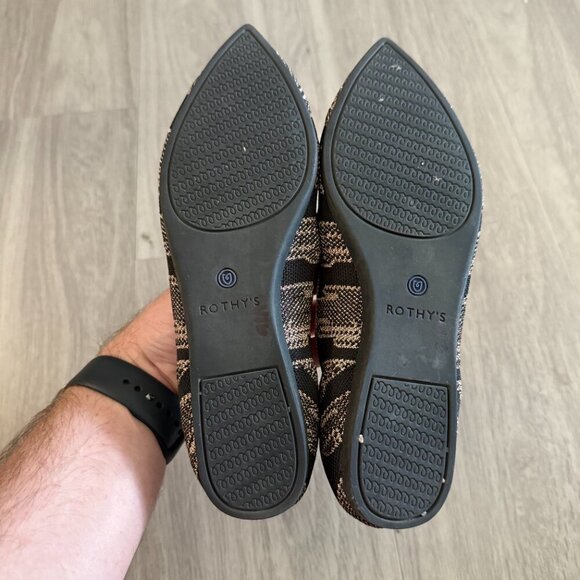 Rothy’s The Point Flats Black and Gold Knit Size 6.5 - Picture 5 of 5